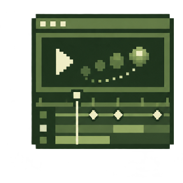 Pixel-art animation timeline